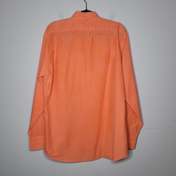 Lincs Silk Blend Peach Coral orange long sleeve Button up Mens Size large - Picture 10 of 13